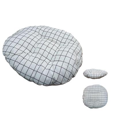 Almofada Futton Redonda Assento Acolchoado Algodão Cadeira Branca 55cm