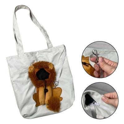 Bolsa de Transporte para Pets AB Mídia BSL3906 Estampa Leão Ventilada Branco