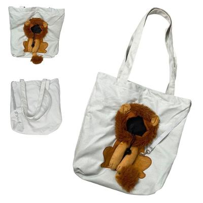 Bolsa de Transporte Pets AB Mídia BSL3905 Náilon Estampa Leão Branco