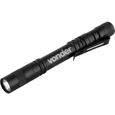 Lanterna Caneta LED UV Clip Metálico Inspeção de Cédulas Preta Vonder