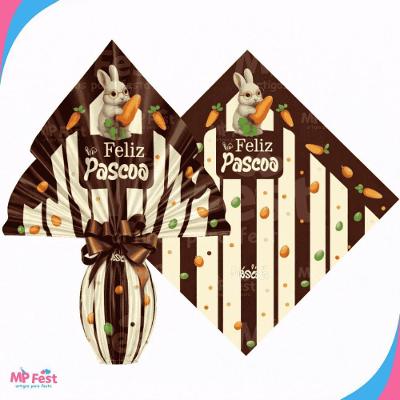 Kit 25 Sacos para Ovos de Páscoa Brulee Polipropileno 34x34CM 250g a 350g OEM