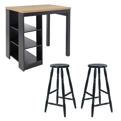 Bancada de Cozinha CD-1022 3 Prateleiras MDP 90CM Preto Ditália Móveis