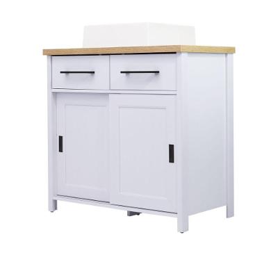 Gabinete de Banheiro BN-03 2 Portas 2 Gavetas MDF-MDP 85CM Cinza Ditália Móveis