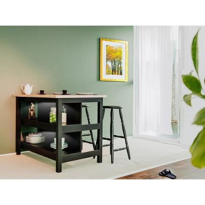 Bancada Gourmet CD1019 2 Prateleiras MDF 120CM Preto Ditália Móveis