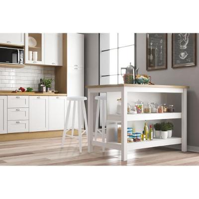 Bancada Gourmet Ilha Cozinha CD-1019 2 Prateleiras MDP 120CM Branco