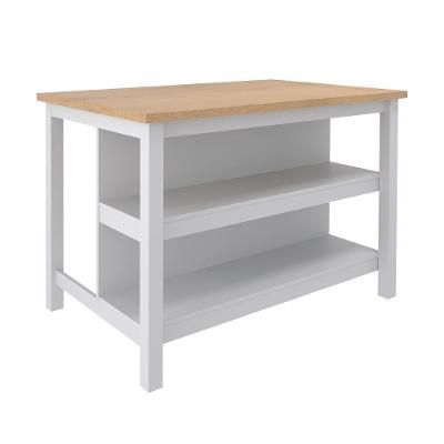 Bancada Gourmet Ilha Cozinha CD-1019 2 Prateleiras MDP 120CM Cinza