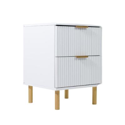 Mesa de Cabeceira DM-121 2 Gavetas MDP Moderno Branco Ditália Móveis