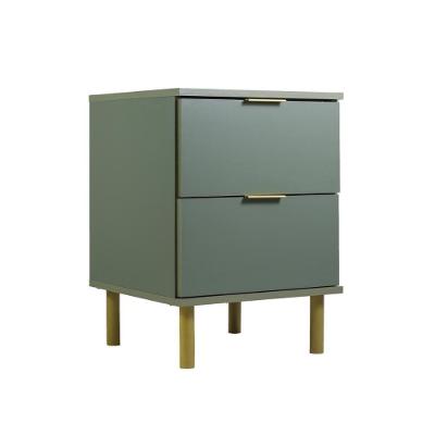 Mesa de Cabeceira DM-125 2 Gavetas MDP Moderno Verde Oliva Ditália