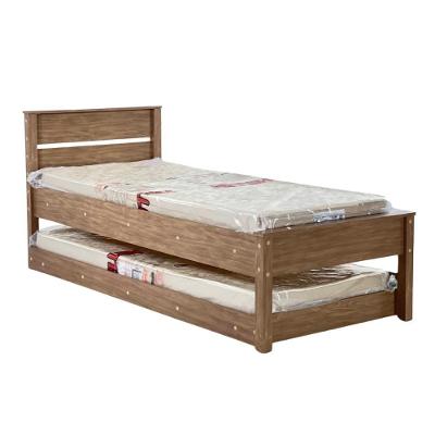 Cama Solteiro Diamond com Cama Auxiliar e Colchões MDP Branco Ditália Móveis
