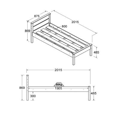 Cama Solteiro CM-22 com Colchão MDP Branco Ditália Móveis