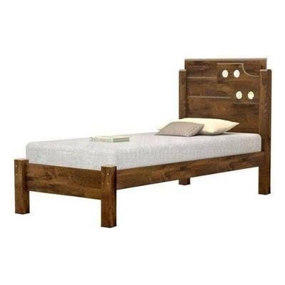 Cama Solteiro Luíza Aplique Espelho MDF Malbec Vitamov