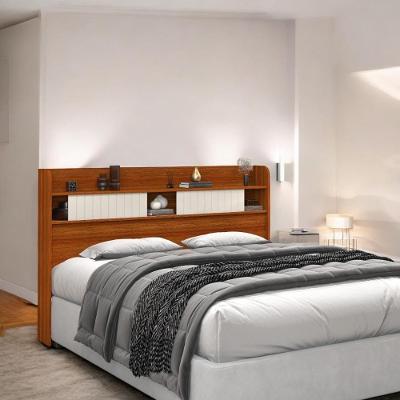 Cabeceira Nyce Queen com Prateleiras MDF-MDP Cinamomo e Off White Vitamov