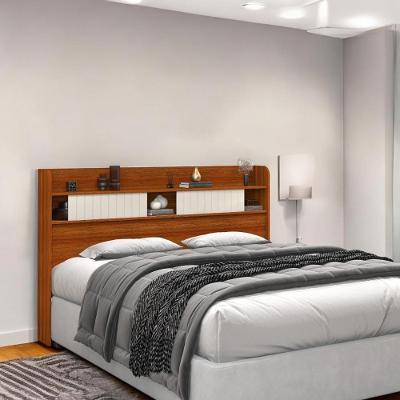 Cabeceira Nyce Casal com Prateleiras MDF-MDP Cinamomo e Off White