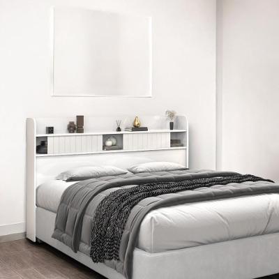 Cabeceira Nyce Casal com Prateleiras MDF Branca Mobiliar Home Shop