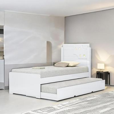 Cama Bibox Solteiro Colônia com Espelho MDF-MDP Branca Mobiliar Home Shop