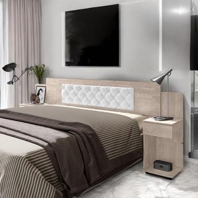 Cabeceira Ajustável Bruna Casal Estofada Capitonê MDF-MDP Branco Framar