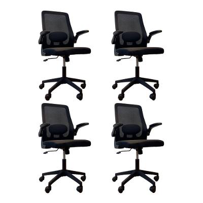Kit 4 Cadeiras Diretor Prime Executiva Mesh Giratória Braço Ajustável Preta Oficial Webshop