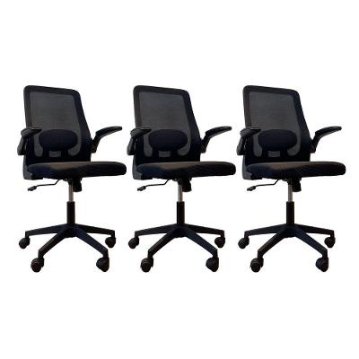 Kit 3 Cadeiras Diretor Prime Executiva Mesh Giratória Braço Ajustável Preta Oficial Webshop