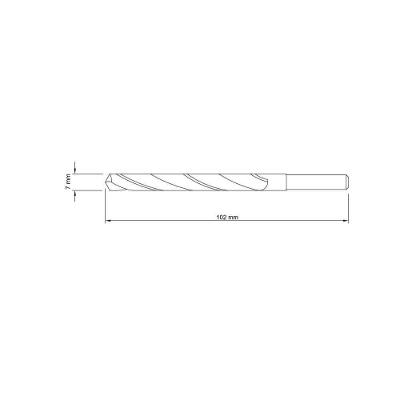 Broca para Metal Aço Rápido HSS 7x102mm DIN 338 Tramontina