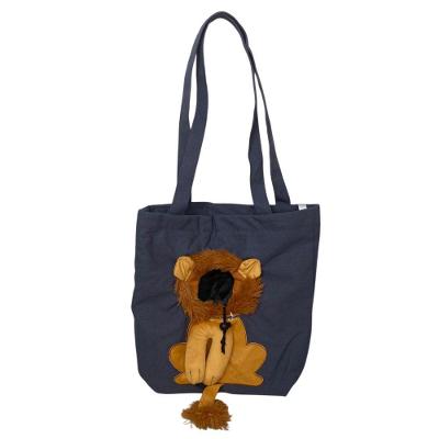 Bolsa de Transporte Pets BSL BSL3906 Náilon Estampa Leão Azul Marinho
