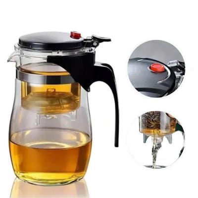 Bule de Vidro com Infusor Removível Aço Inox 900ML Chá Transparente Yeet