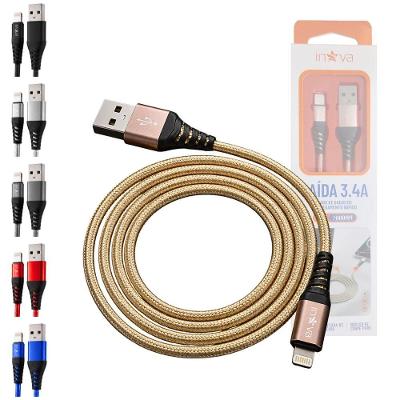 Cabo de Dados Inova KV-6012 USB Lightning 3.4A 2 Metros