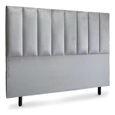 Cabeceira Estofada Carla King 195cm no Box Suede Cinza do Lar Móveis e Decoração