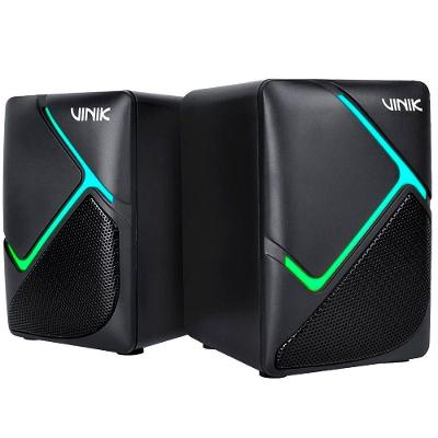 Caixa de Som Gamer Vinik Constelation 2.0 6W LED Rainbow USB Preto