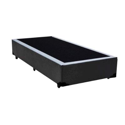 Cama Box Solteiro Base Simples Madeira com Pés Fixos Cinza Colchão dos Sonhos