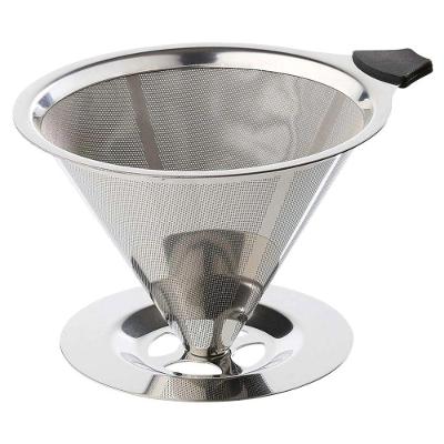 Coador de Café Inox Reutilizável Camada Dupla sem Papel Prata