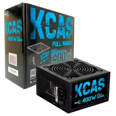 Fonte Gamer KCAS 400W Real 80 Plus White Bivolt Automatica PFC Ativo Preto Aerocool