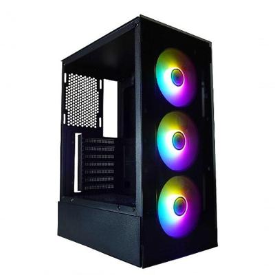 Gabinete Gamer BPC-3A505 ATX Vidro Temperado 3 Fans RGB Preto Brazil PC
