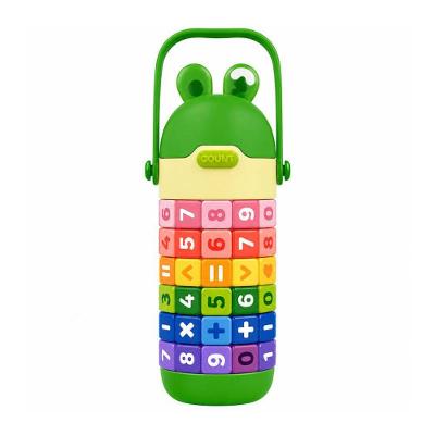 Garrafa de Agua Infantil 430ML Verde Educativa com Tabuada para Aprender Matematica