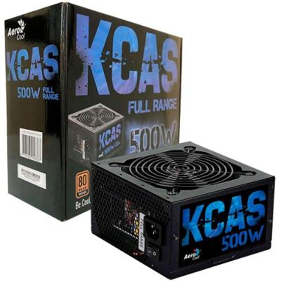 Fonte Gamer ATX KCAS 500W 80 Plus Bronze Bivolt PFC Ativo Preto Aerocool