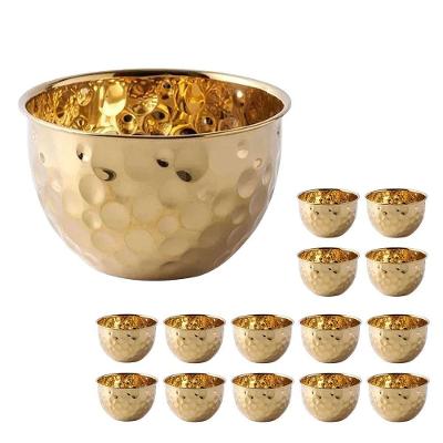 Kit 14 Tigelas Bowl BSL3881-3 Inox 2L Multiuso Buffet Dourado Compre Desejos