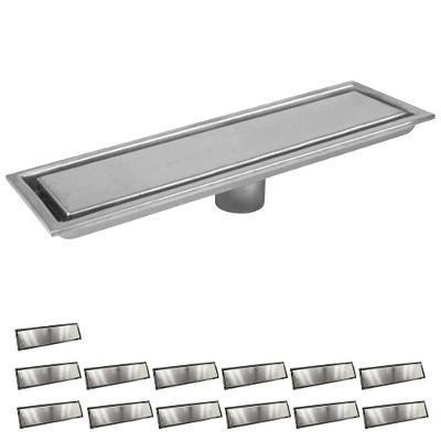 Kit 13 Ralos Lineares Invisíveis BSL3604 40cm Anti Odor Inox BSL