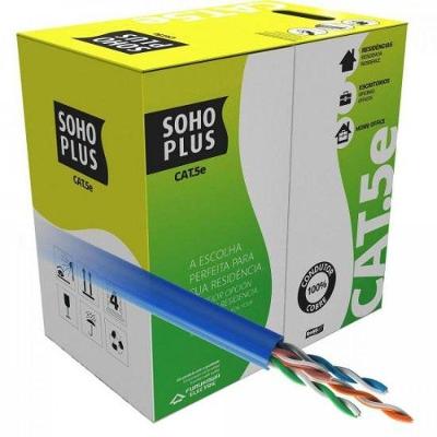 Cabo de Rede CAT.5E CMX Furukawa Sohoplus com 4 Pares de Cobre 24 AWG e PVC Azul Vic Firth