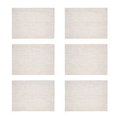 Jogo Americano Trama Loom Blend White Gold Kit 6 Peças PVC Branco Copa & Cia
