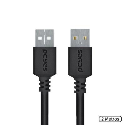 Cabo de Dados USB 2.0 a Macho 2m USB A2.0 28AWG Cobre Puro Alta Estabilidade Pcyes