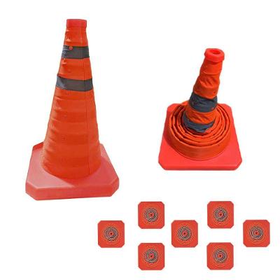 Kit 7 Cones Retráteis SU-CONE1-1 Refletivos 70cm Laranja Leva Pro Pet