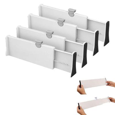 Kit 4 Divisores de Gaveta Ajustável Extensível Polipropileno Multiuso Branco Leva Pro Pet