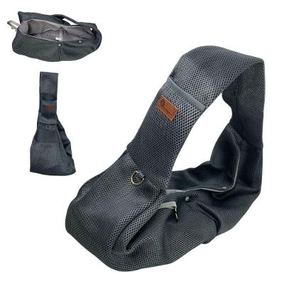 Bolsa de Transporte Pet Sling BSL3907 Cães e Gatos Malha Respirável Grafite