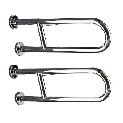 Kit 2 Barras de Apoio em U Aço Inoxidável para Banheiro Inox 45cm