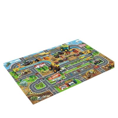 Pista de Brinquedo Tapete Cidade Trânsito 70x80cm com Carrinhos Verde First Bikes