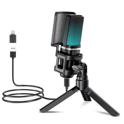 Microfone Condensador Podquest para Streaming e Gravações Usb Preto Zealsound