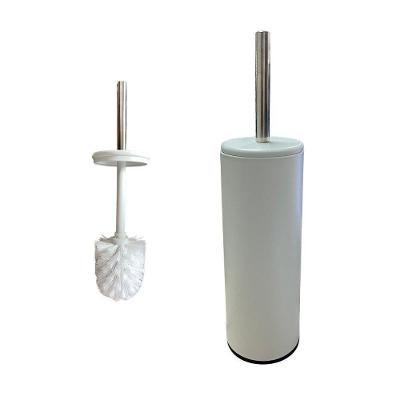Escova Sanitária Matte com Suporte Aço Inox Base com Tampa Banheiro Branca Powermaid
