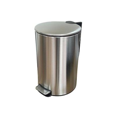 Lixeira com Pedal Slim Redonda 12L Aço Inox Abertura por Acionamento Inox Powermaid
