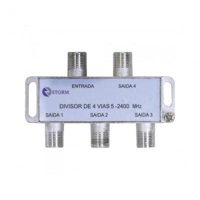 Divisor de Satélite Storm 1-4 5-2400 Mhz para Antena Parabólica Banda C 75 Ohms