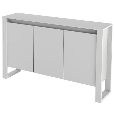 Balcão Escritório Home Office ME4147 3 Portas MDP 84CM Branco Gran Belo