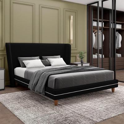 Conjunto Cama com Cabeceira King Torres G91 Madeira Preto Gran Belo